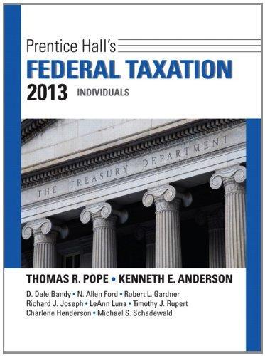 Prentice Hall's Federal Taxation 2013 Individuals By:Anderson, Kenneth E. Eur:17,87 Ден1:1499